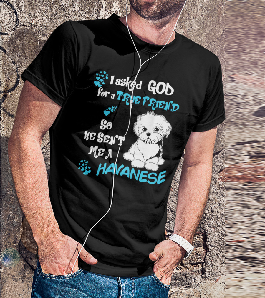 I Asked God For A True Friend So He Sent Me A Havanese T-Shirt