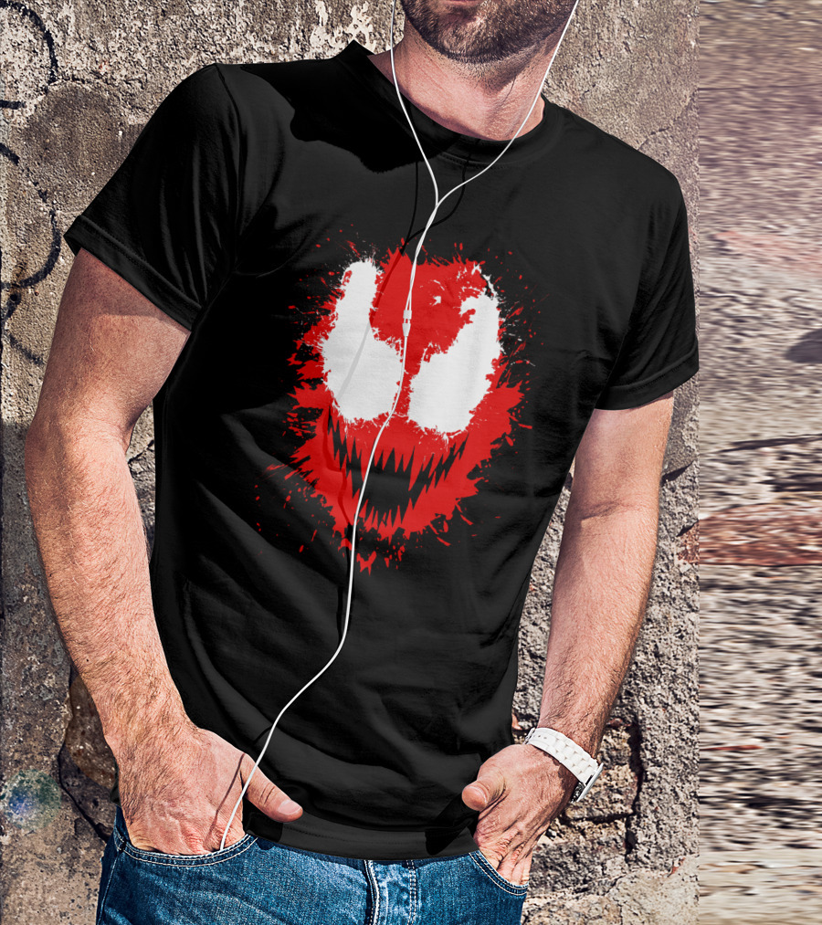 Carnage Marvel Villain Symbiote Red And Black Iconic Mask T-Shirt