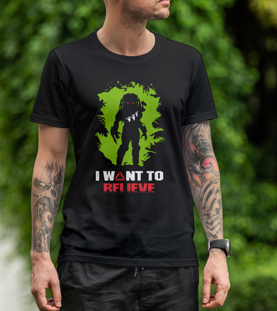 I Want To Believe Cazador De Hombres Predator T-Shirt