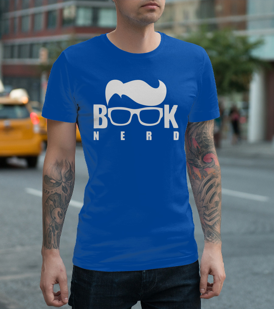 Book Nerd Glasses and Hair Silhouette T-Shirt