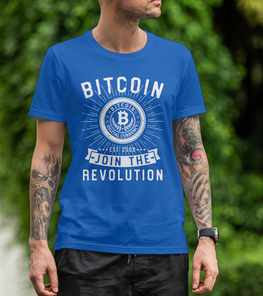 Bitcoin Digital Currency Est 2009 Join The Revolution T-Shirt