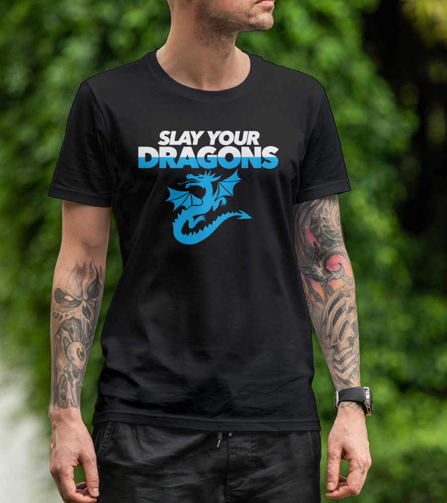 SLAY YOUR DRAGONS Blue Dragon T-Shirt