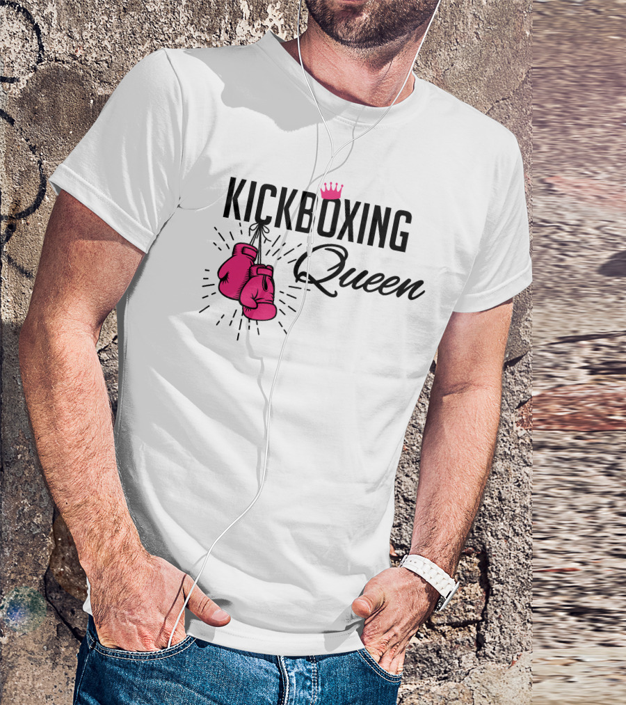 KICKBOXING QUEEN Pink Gloves And Crown T-Shirt