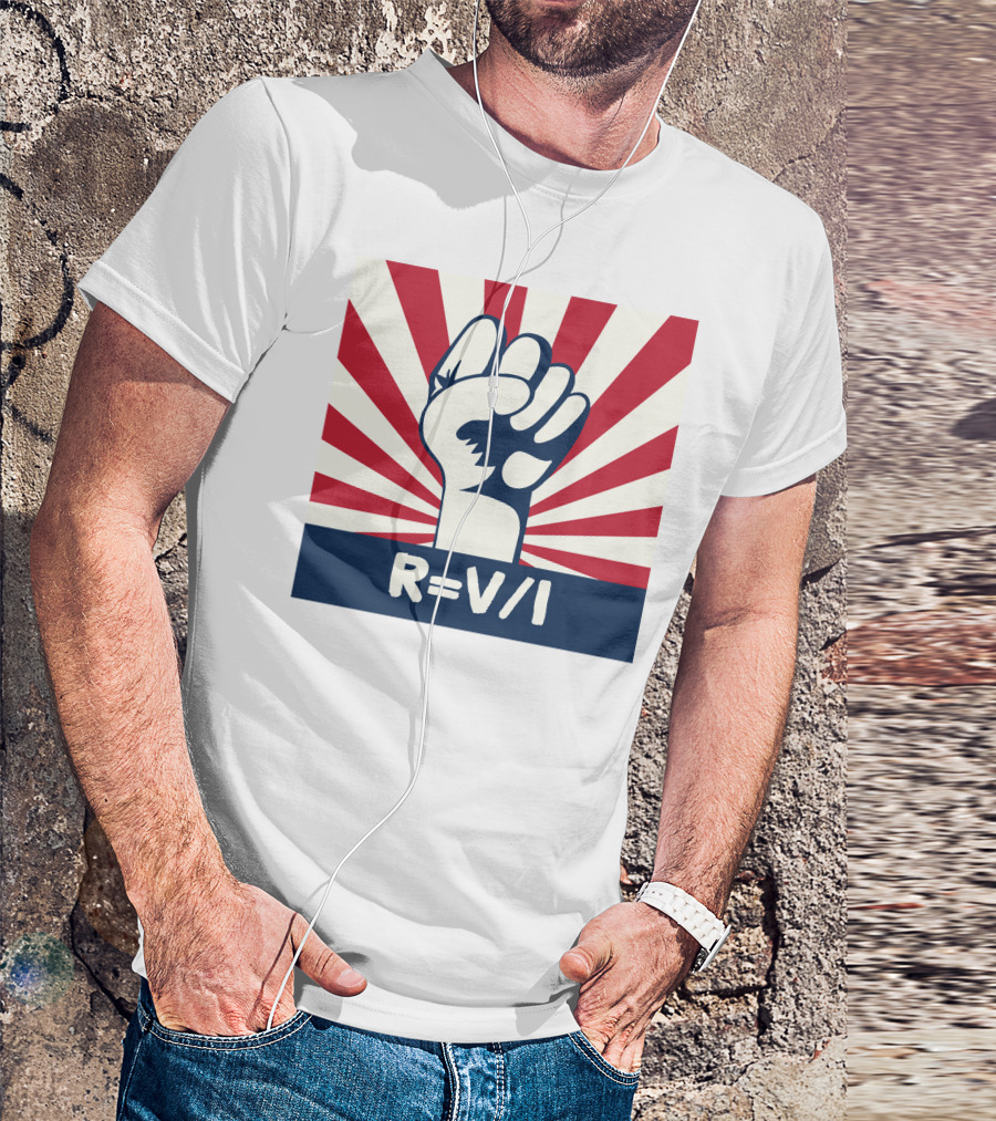 RESIST FIST R=V/I Ohm's Law Of Resistance Sunburst Fist T-Shirt
