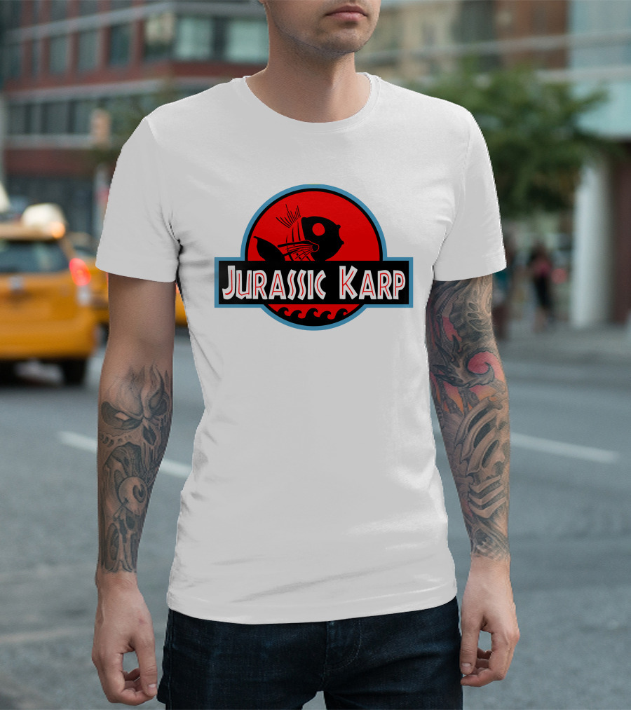 Jurassic Karp Dinosaur Fish Meme Crossover Circle T-Shirt