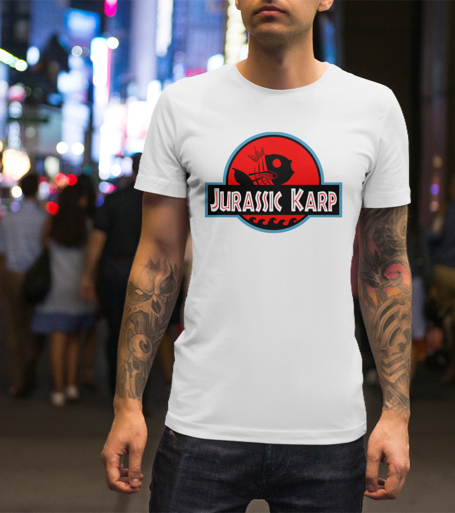 Jurassic Karp Dinosaur Fish Meme Crossover Circle T-Shirt