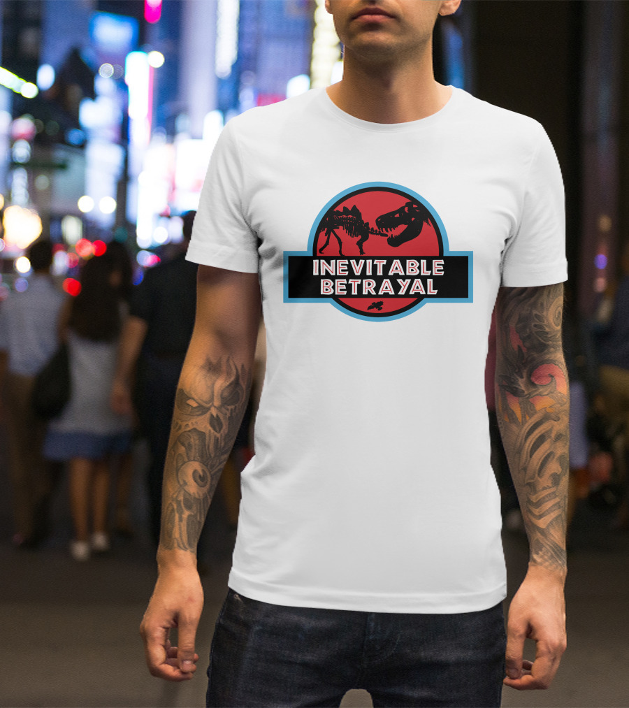 Inevitable Betrayal Dinosaur Logo Red And Black T-Shirt