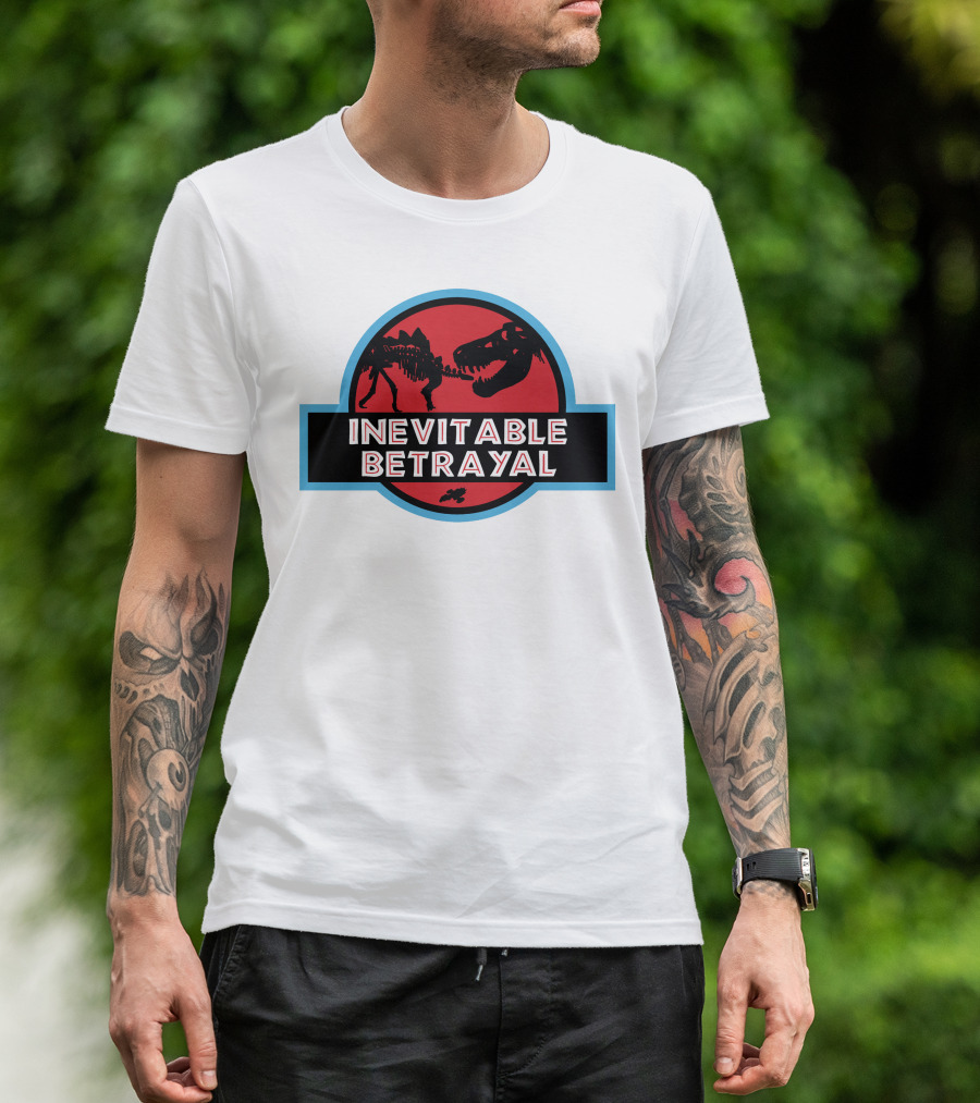 Inevitable Betrayal Dinosaur Logo Red And Black T-Shirt
