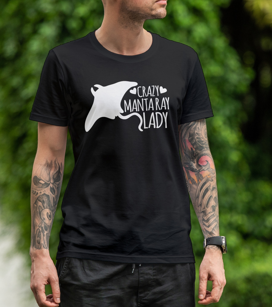CRAZY MANTA RAY LADY Heart T-Shirt