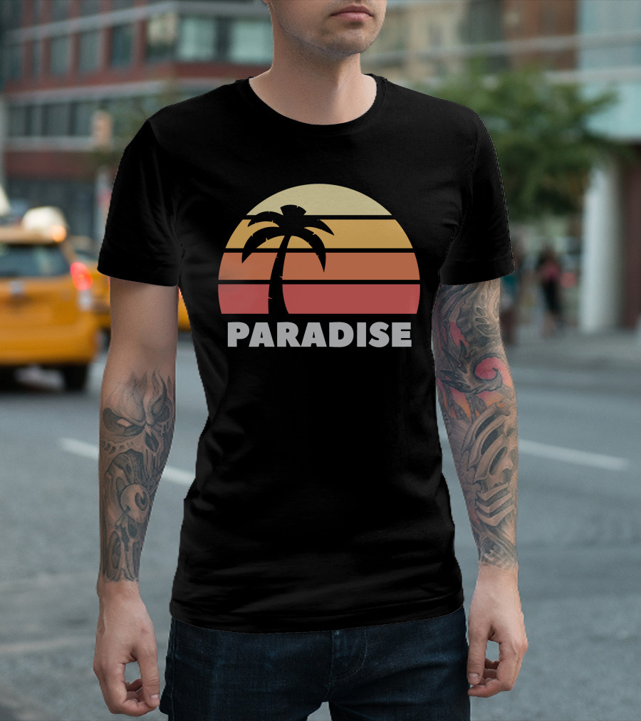 Paradise Sunset Island Palm Tree T-Shirt
