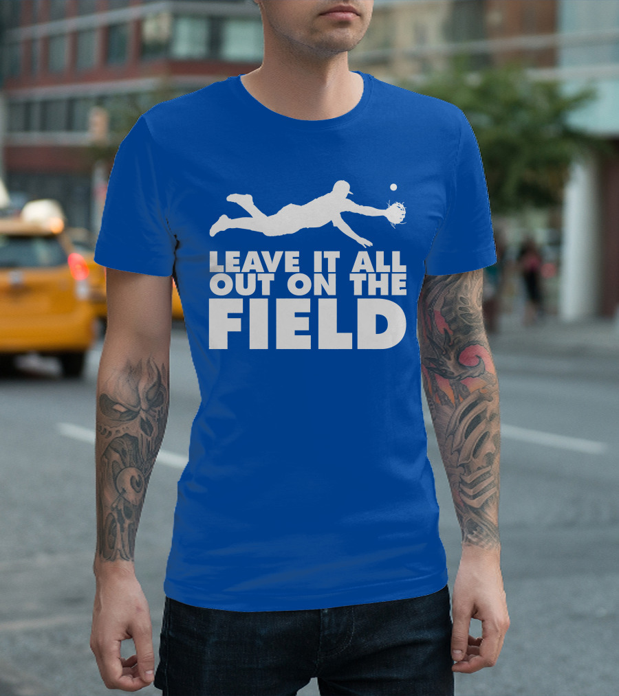 Leave It All Out on the Field Baseball Dive T-Shirt