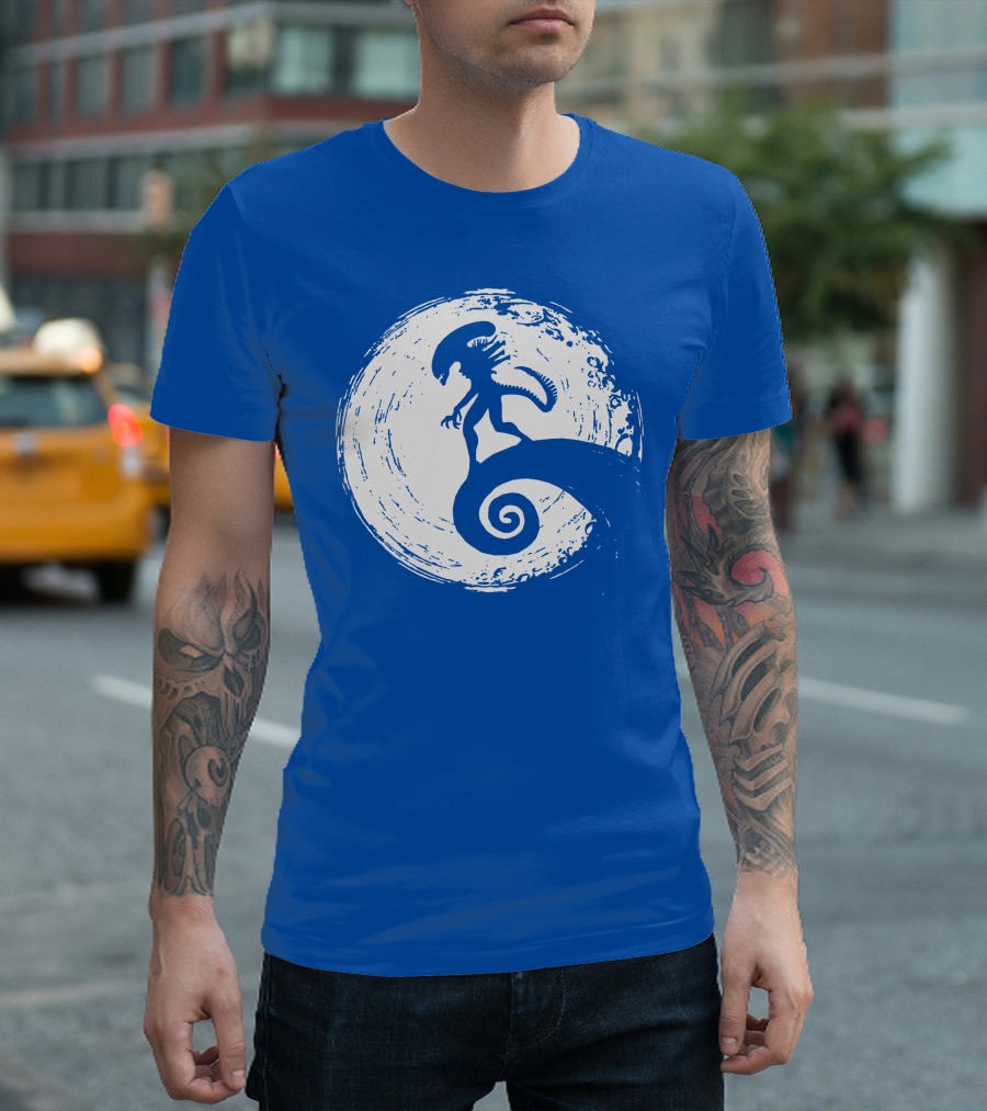Nightmare On LV 426 Alien Meets Spiral Moon Scene T-Shirt