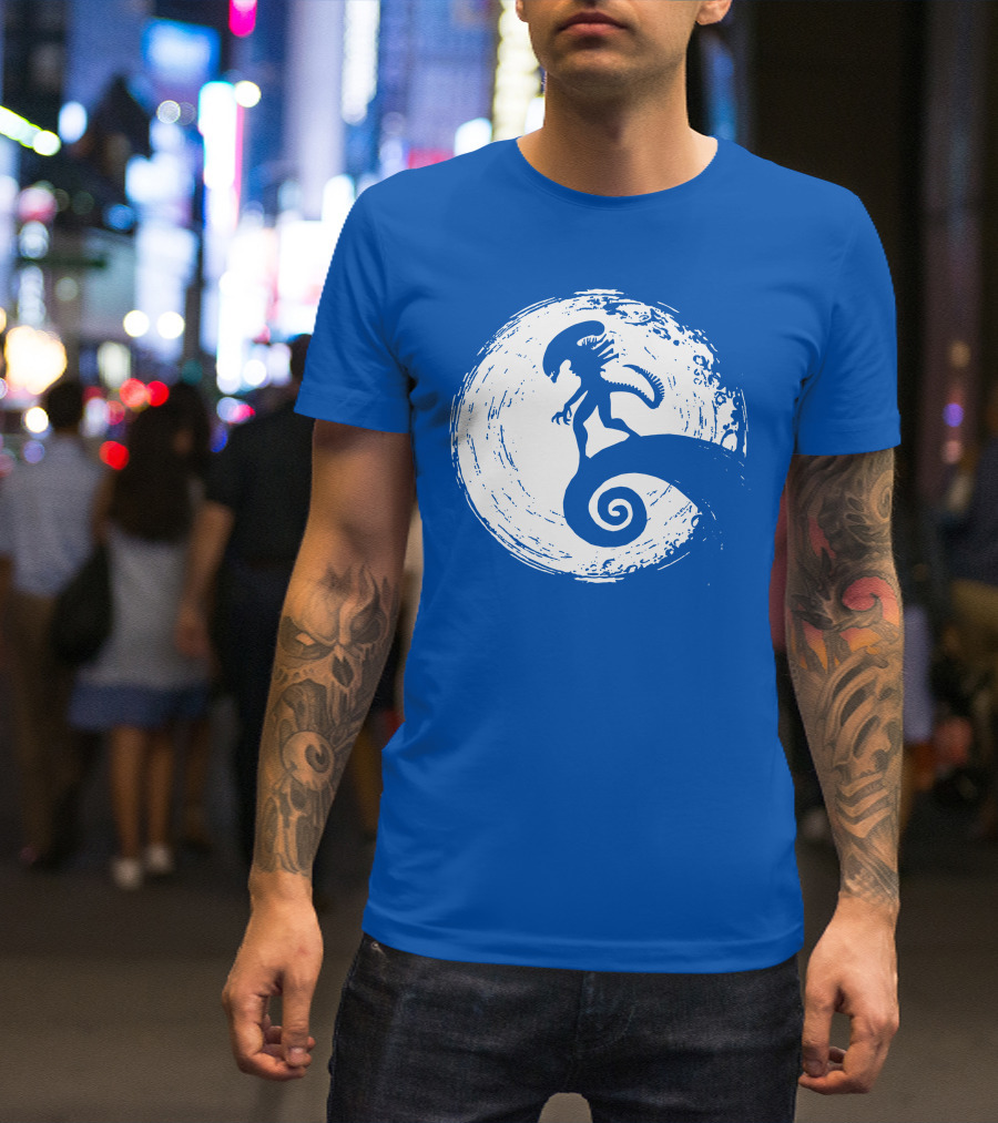 Nightmare On LV 426 Alien Meets Spiral Moon Scene T-Shirt