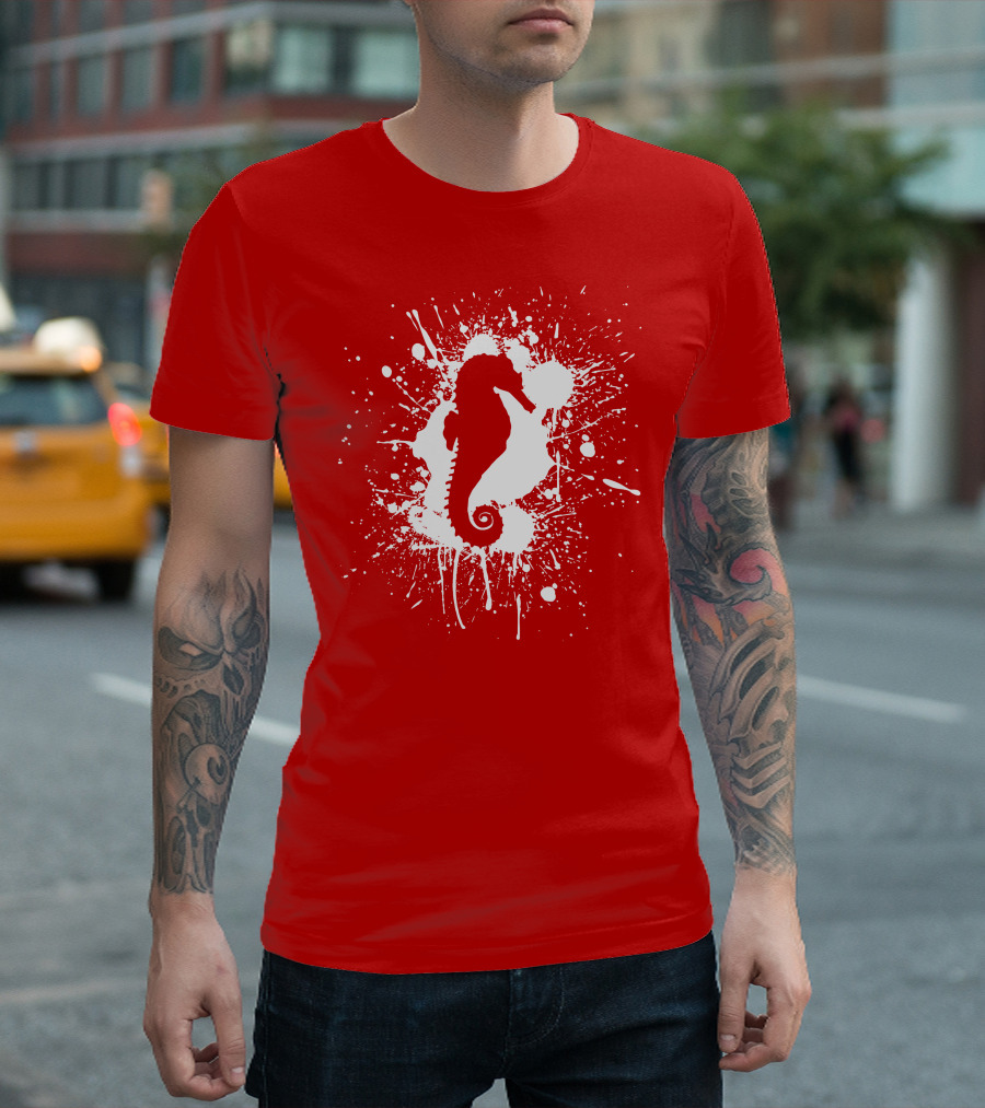 Seahorse Splatter T-Shirt