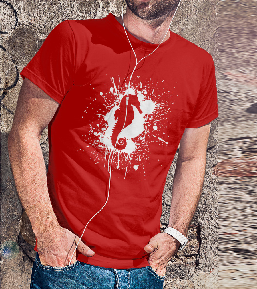 Seahorse Splatter T-Shirt