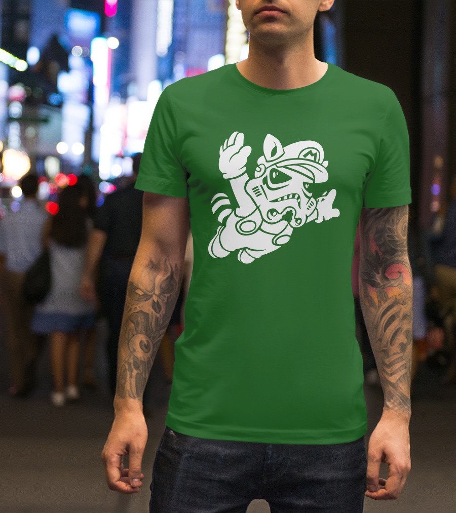 Tanooki Trooper Mashup M Helmet Raccoon Tail T-Shirt