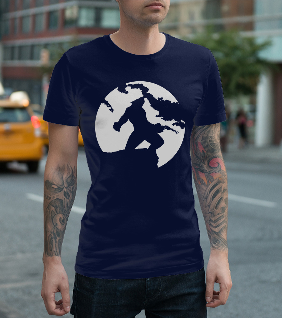 Wolf Standing Boldly Against the Moon Edge T-Shirt