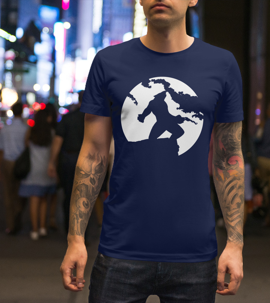 Wolf Standing Boldly Against The Moon Edge T-Shirt