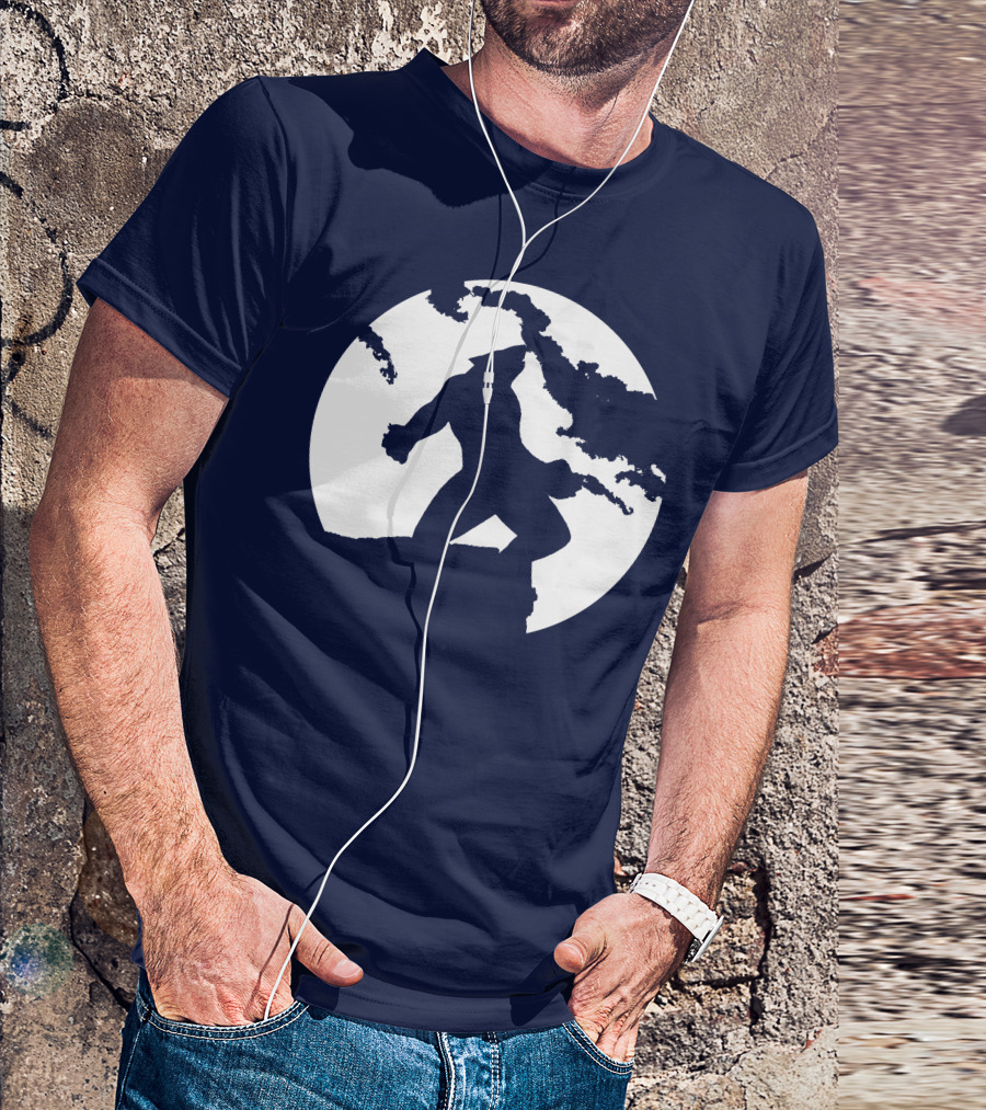 Wolf Standing Boldly Against The Moon Edge T-Shirt
