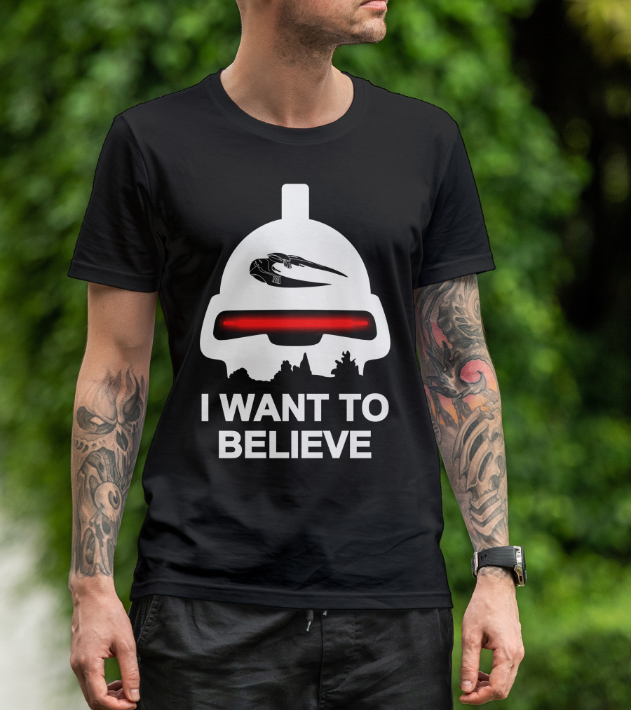 I Want To Believe Cylon Raider Battlestar Galactica T-Shirt