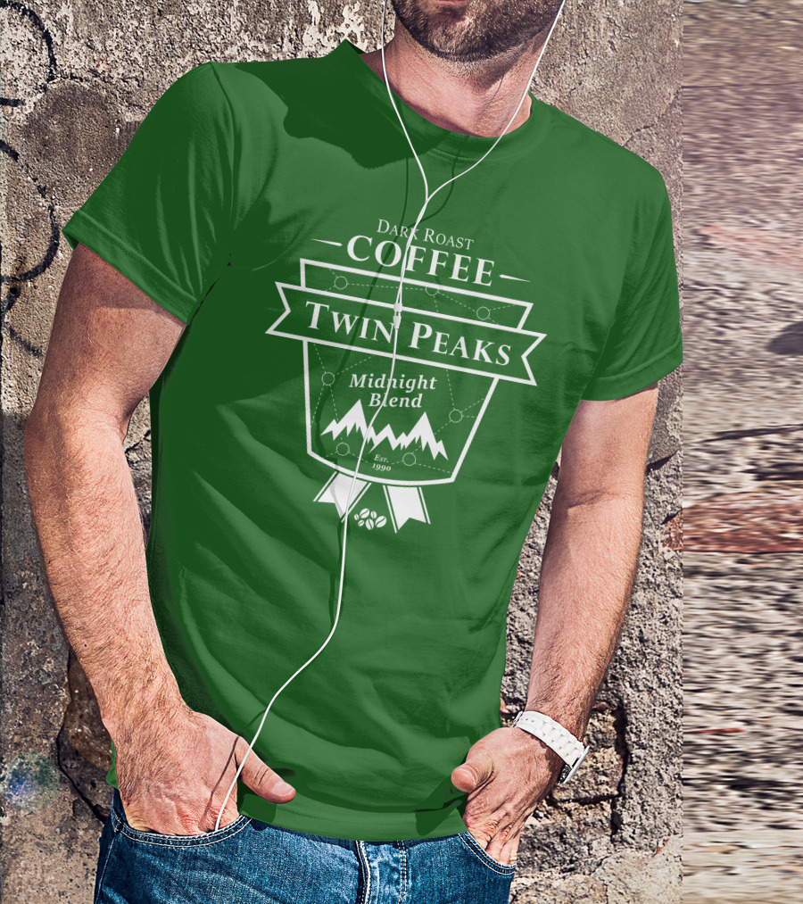 Twin Peaks Coffee Dark Roast Midnight Blend Est. 1990 T-Shirt