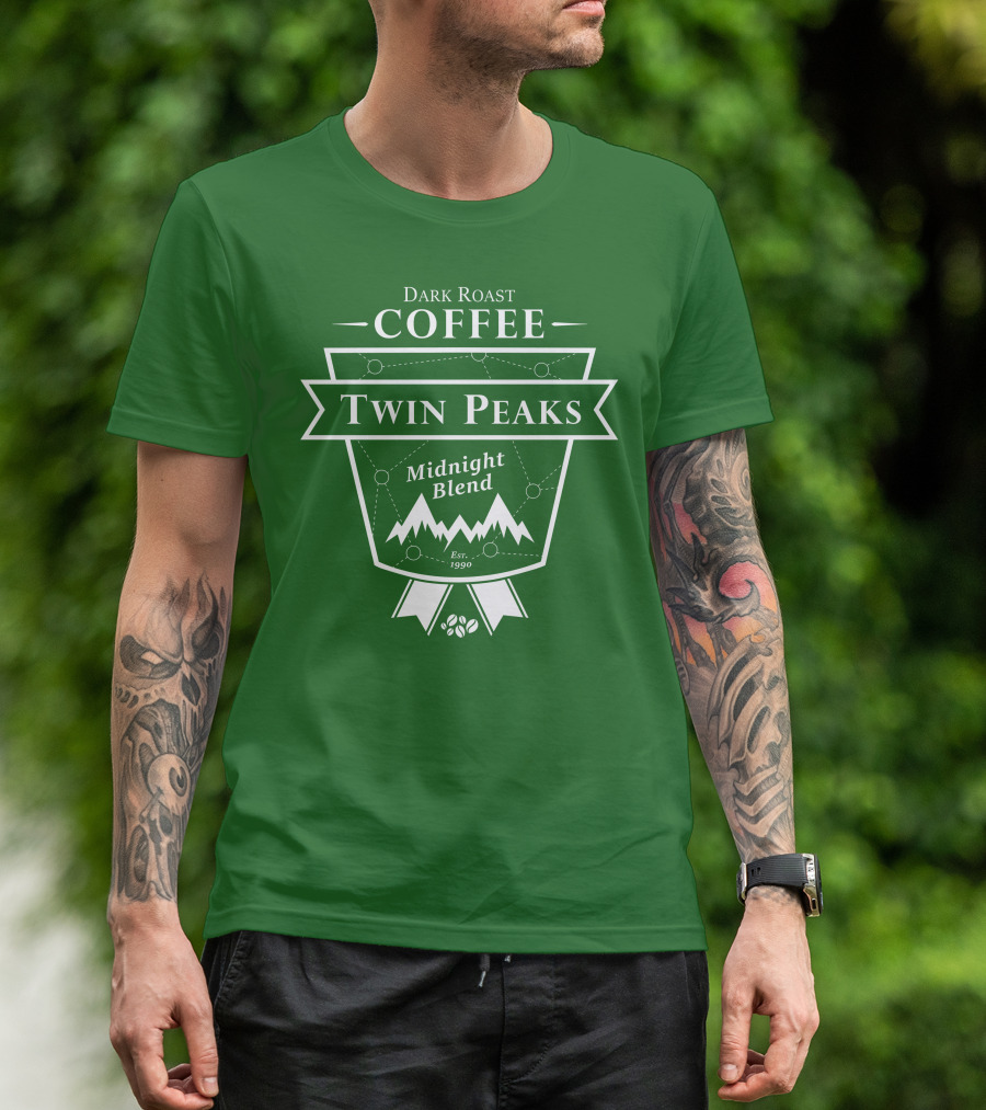 Twin Peaks Coffee Dark Roast Midnight Blend Est. 1990 T-Shirt