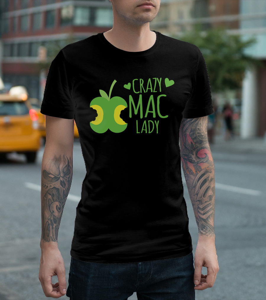 CRAZY MAC LADY Green Apple Bites T-Shirt