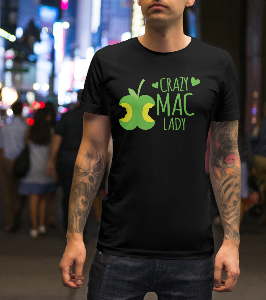 CRAZY MAC LADY Green Apple Bites T-Shirt