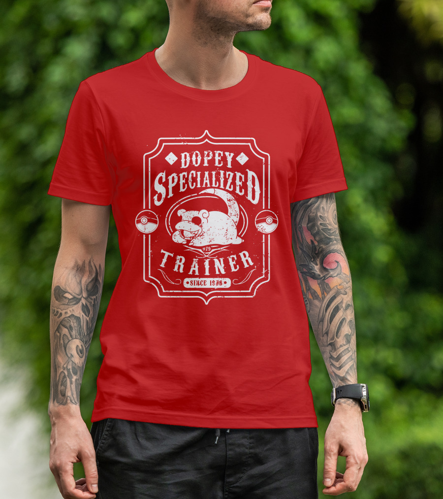 Dopey Specialized Trainer Slowpoke Since 1996 Pokéball Red Badge T-Shirt