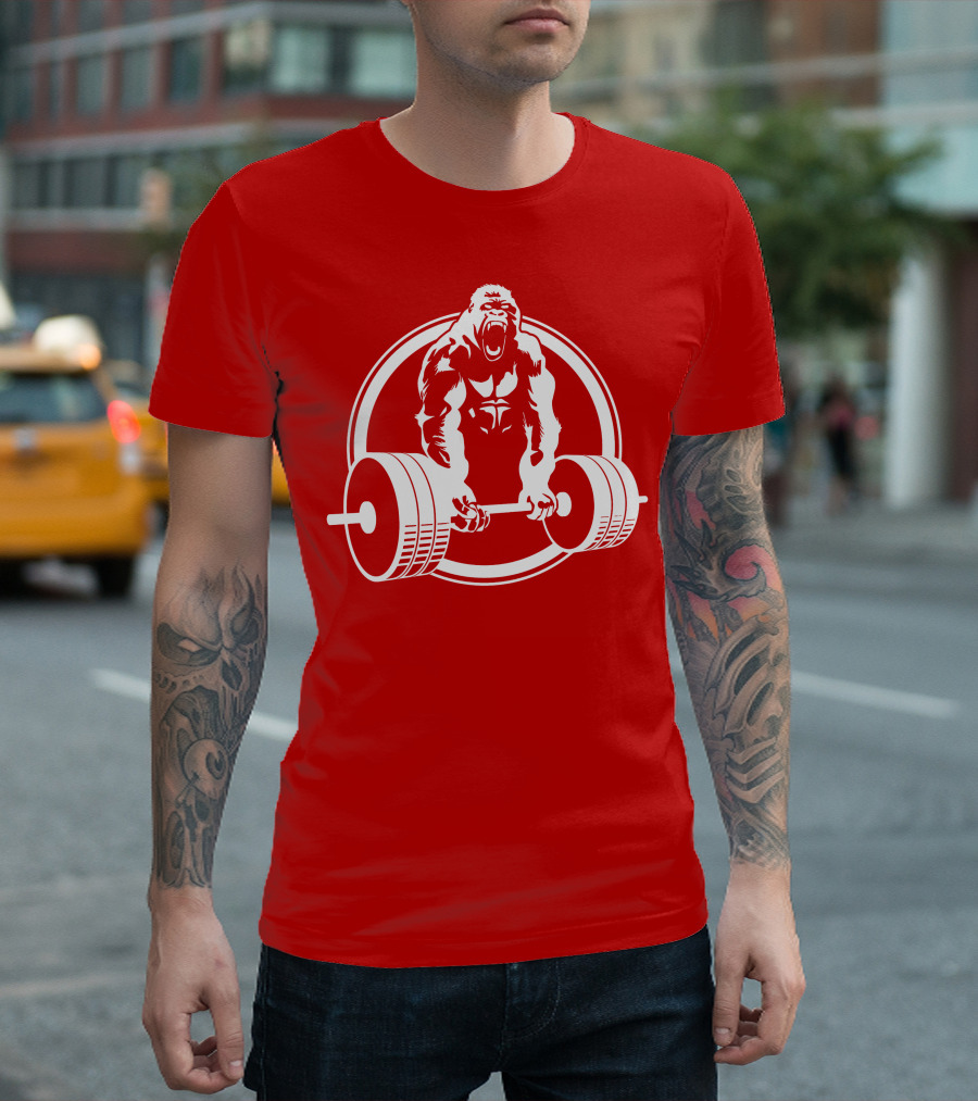 Gorilla Lifting Power Barbell Strength T-Shirt