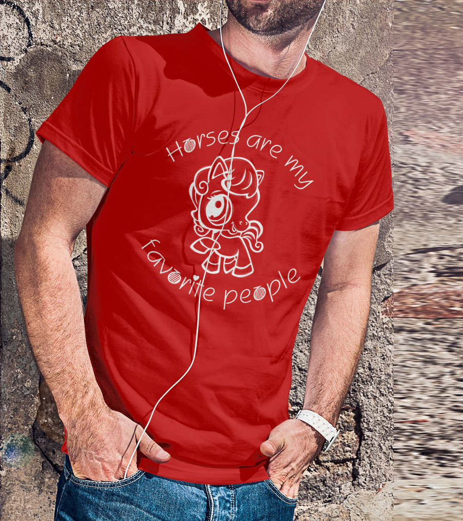 Horses Are My Favorite People Cute Cartoon T-Shirt