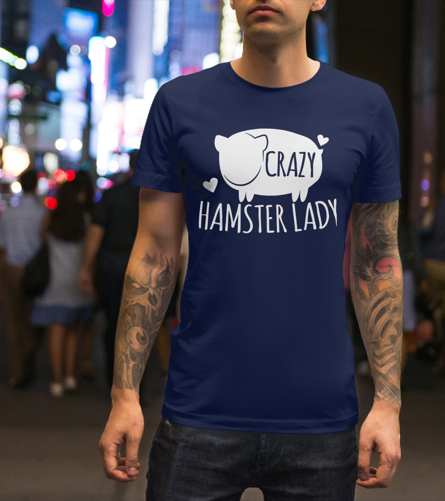 Crazy Hamster Lady With Hearts T-Shirt