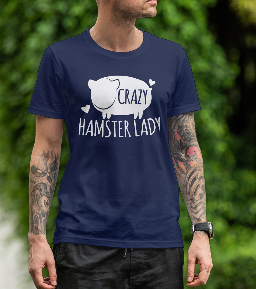 Crazy Hamster Lady With Hearts T-Shirt