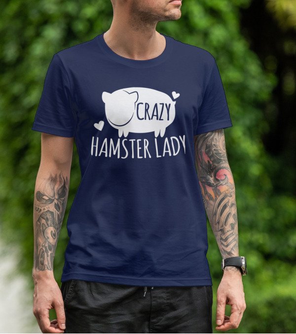 Crazy Hamster Lady With Hearts T-Shirt