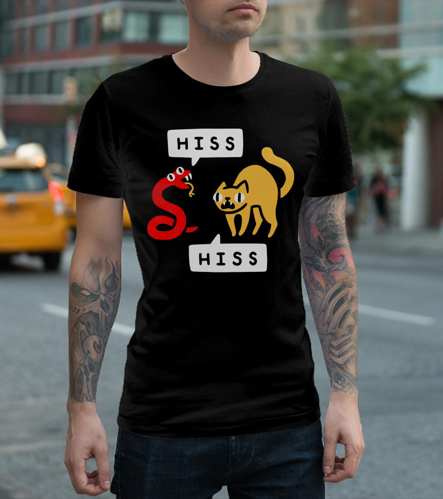 Hissy Fit Hiss Snake and Cat Conversation T-Shirt
