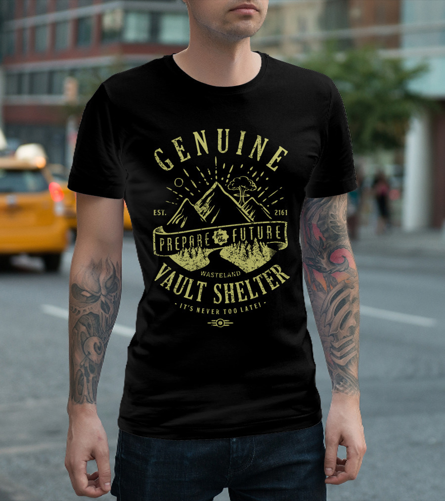 Genuine Vault Shelter Prepare for the Future Wasteland Est. 2161 T-Shirt