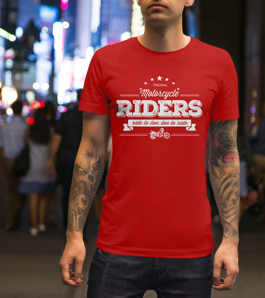 Original Motorcycle Riders Ride To Live, Live To Ride T-Shirt