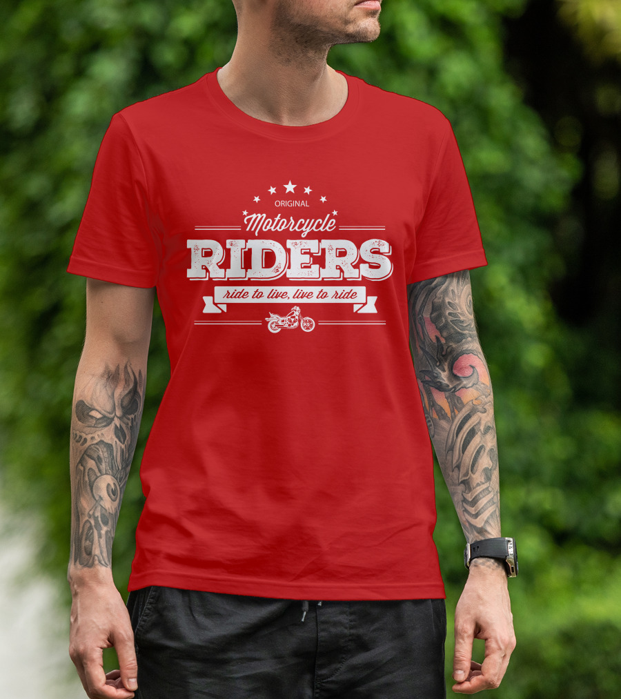 Original Motorcycle Riders Ride To Live, Live To Ride T-Shirt