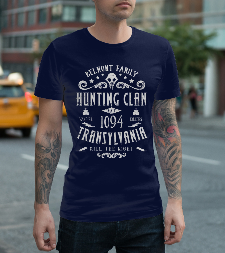 Belmont Family Hunting Clan Est 1094 Transylvania Vampire Killers Kill the Night T-Shirt
