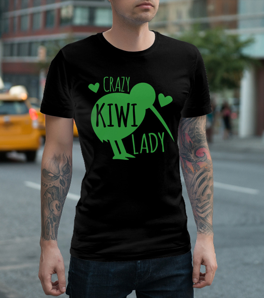 CRAZY KIWI LADY Kiwi Bird Hearts T-Shirt