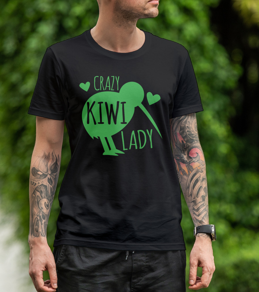 CRAZY KIWI LADY Kiwi Bird Hearts T-Shirt