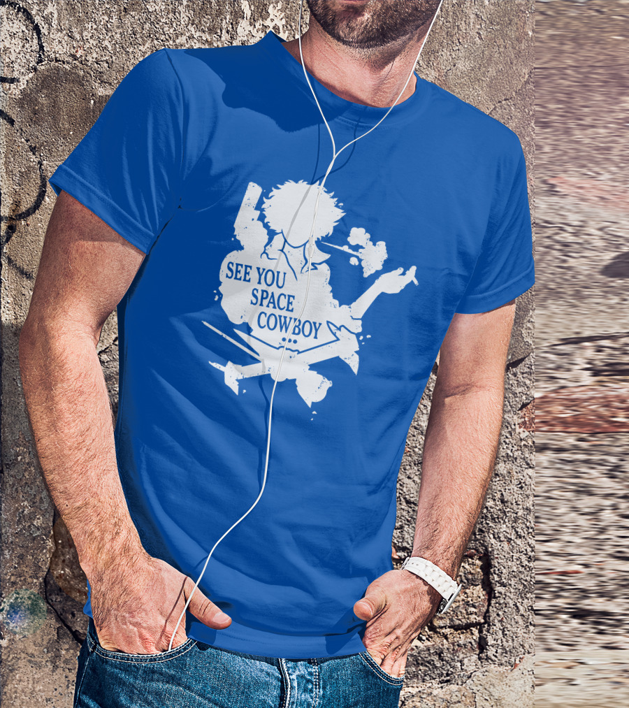 SEE YOU SPACE COWBOY Spike Silhouette Smoking Scene T-Shirt