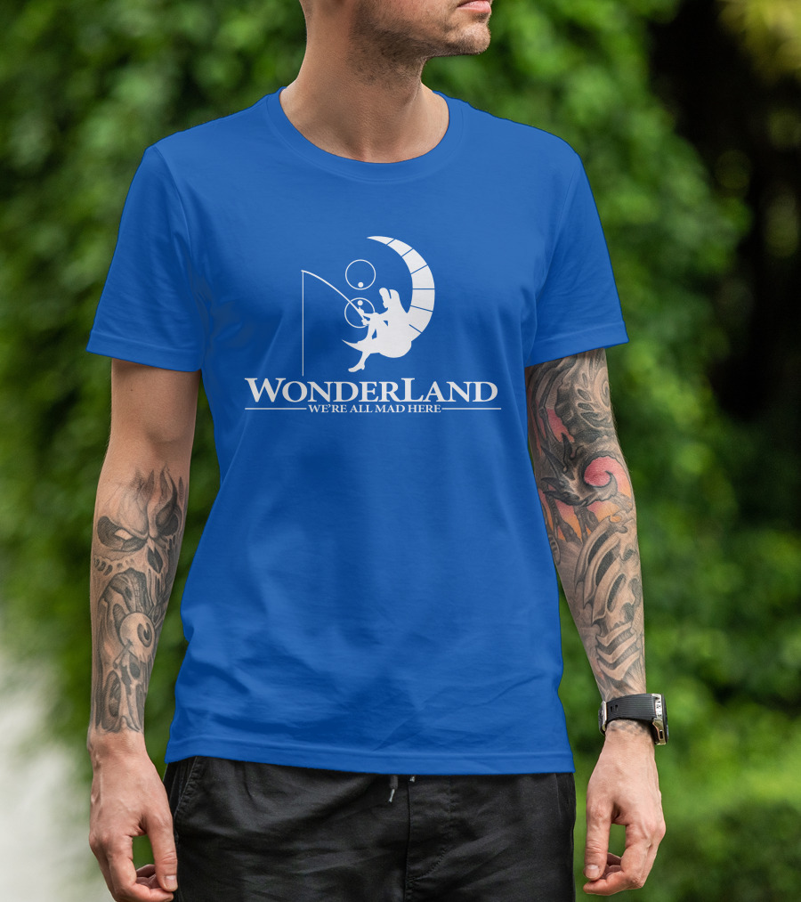 Wonderland We're All Mad Here Moon Fishing T-Shirt