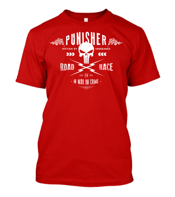 Punisher Driven By Vengeance Road Race In War On Crime T-Shirt