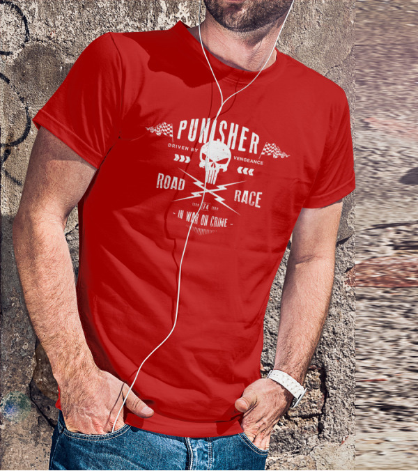 Punisher Driven By Vengeance Road Race In War On Crime T-Shirt