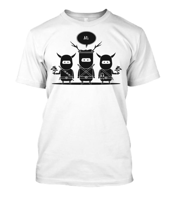 NiNi Ninjas With Antlers And Bonsai Expressing 'Ni' T-Shirt
