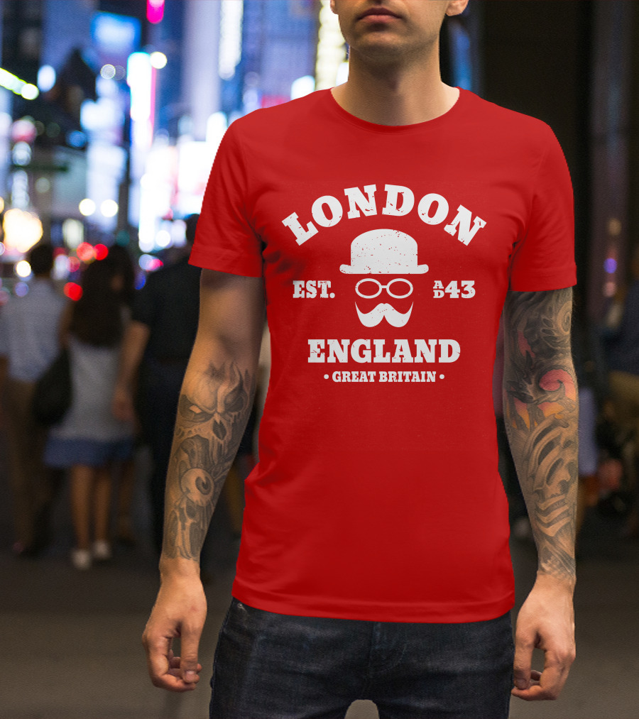 London England Est. AD 43 Great Britain Hipster Bowler Hat T-Shirt