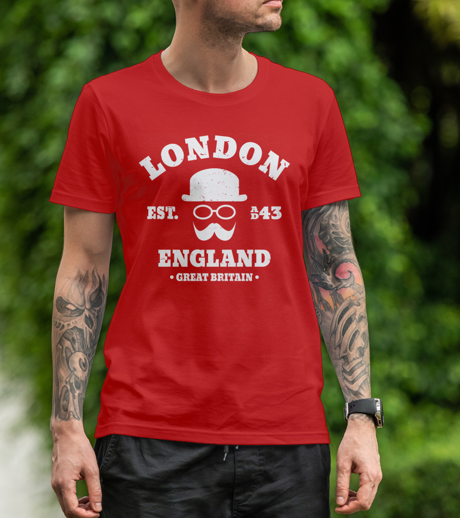 London England Est. AD 43 Great Britain Hipster Bowler Hat T-Shirt