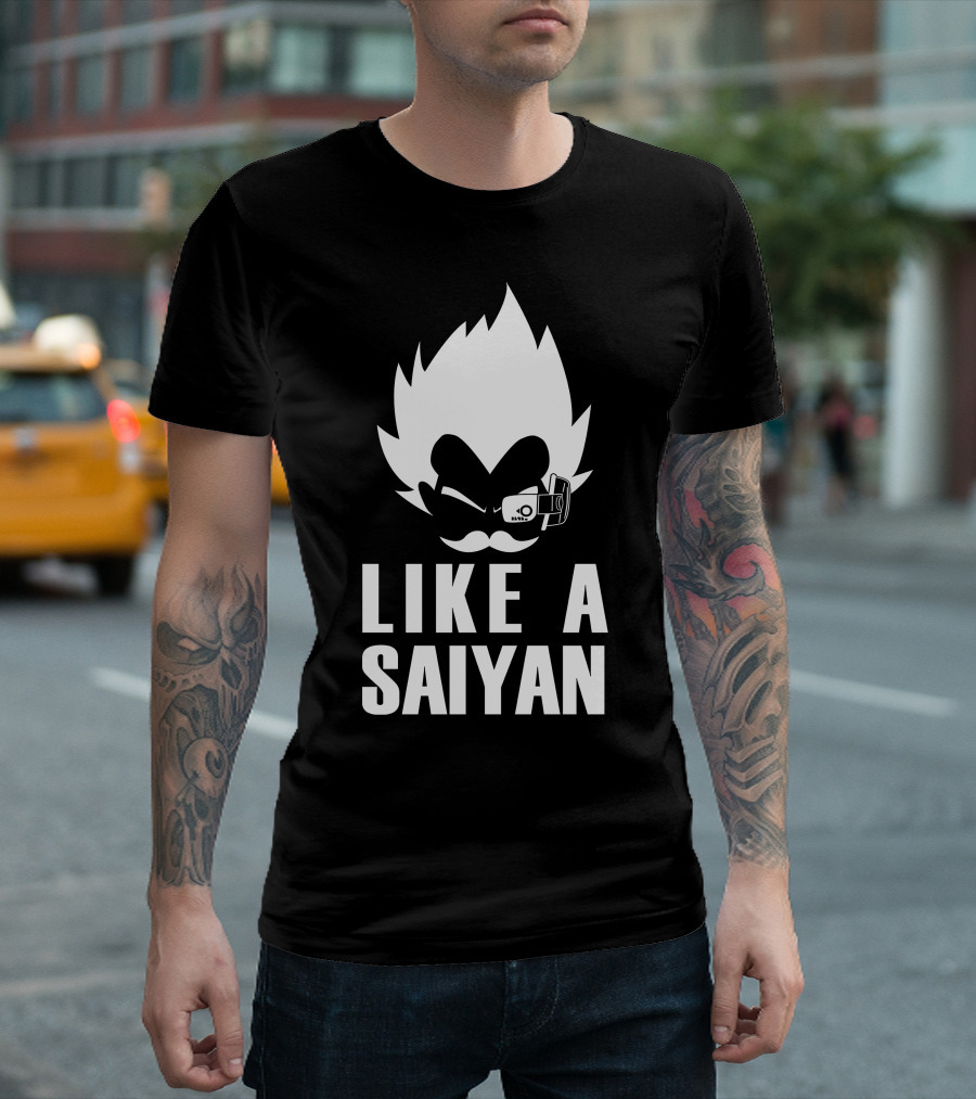 Like a Saiyan Iconic Super Saiyan Power髭 T-Shirt