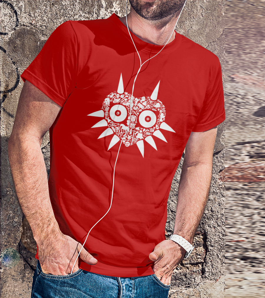 Majora's Mask Hidden Icons Heart Shape T-Shirt